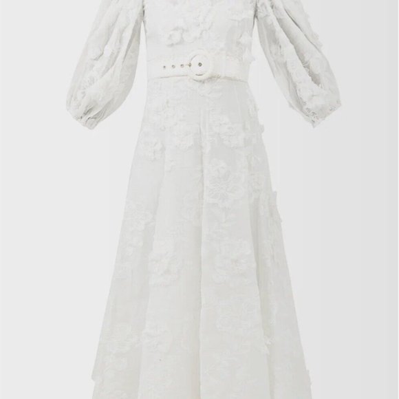 Zimmermann Postcard Appliqué Linen and Silk Dress AU 1 - Picture 5 of 11